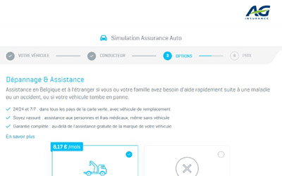 Calcul chez AG Insurance pour l'assurance auto